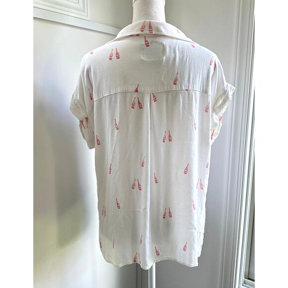 Rails Whitney Rose All Day Medium Champagne Resort White Button Down Shirt - Picture 6 of 9
